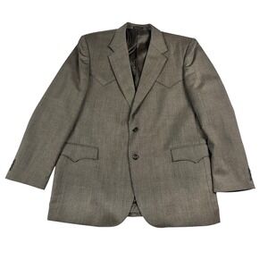 Circle S Mens 48L Brown Lambswool Western Blazer Tweed Cowboy Sport Coat Dallas
